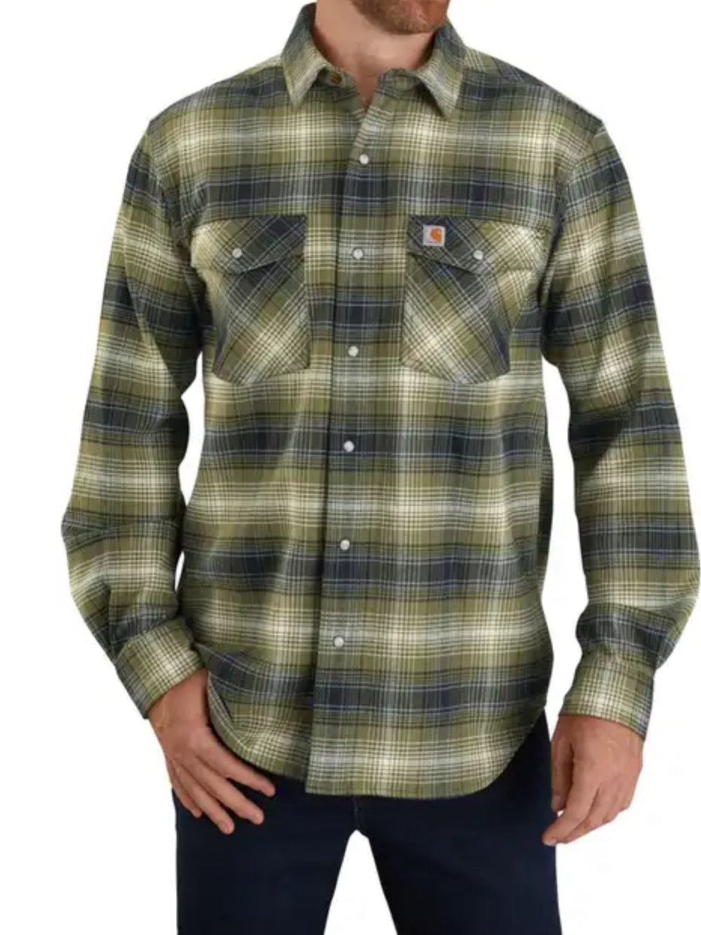 Carhartt Men's Original Fit Flannel Long-Sleeve Plaid Shirt in 3XL